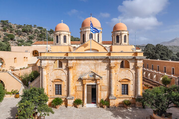 Europe, Greece, Crete, Akrotiri. Agia Triada (Holy Trinity) Monastery.