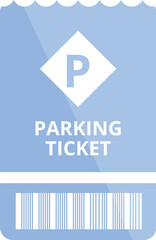Blue parking ticket permit allowing parking access with barcode