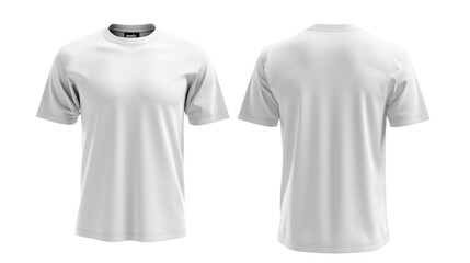 White men's t-shirt on white baclkground