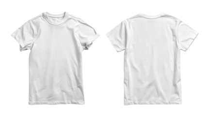 White men's t-shirt on white baclkground