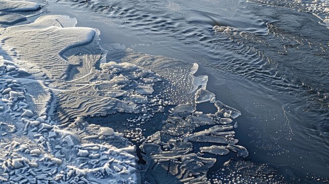 Ice Texture Frozen Water on the River