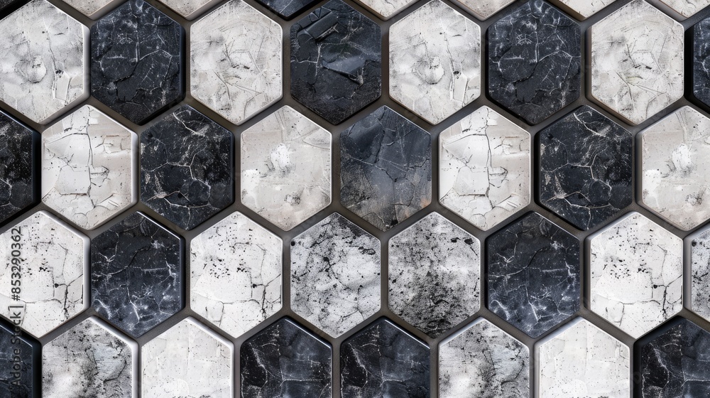Poster modern hexagonal pattern with a stylish monochromatic design
