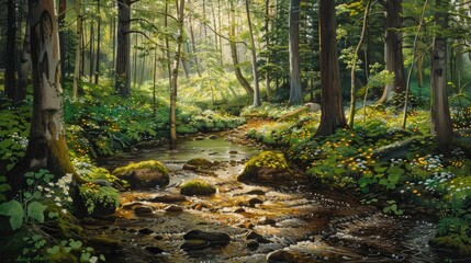 Forest stream during spring