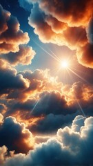 Fototapeta premium Beautiful wallpaper clouds between space