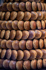 Almond macarons cakes in Basque Country style made in Saint-Jean de Luz, France