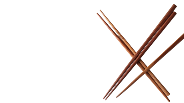 Chopsticks, wooden chopsticks on white background 