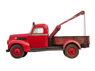 Tow Truck isolated, roadside assistance, breakdown service, red tow truck
