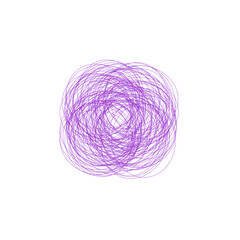 An abstract grunge scribble circular shape outline design element.