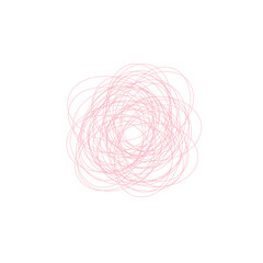 An abstract grunge scribble circular shape outline design element.