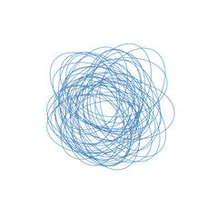 An abstract grunge scribble circular shape outline design element.