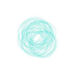 An abstract grunge scribble circular shape outline design element.