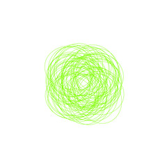 An abstract grunge scribble circular shape outline design element.