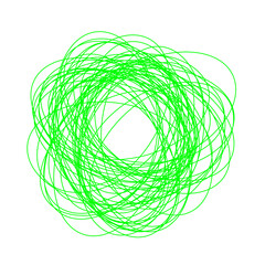 An abstract grunge scribble circular shape outline design element.