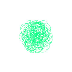 An abstract grunge scribble circular shape outline design element.