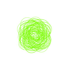 An abstract grunge scribble circular shape outline design element.