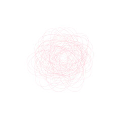 An abstract grunge scribble circular shape outline design element.