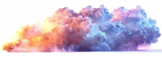 Fantasy colorful cloud isolated on white wallpaper background