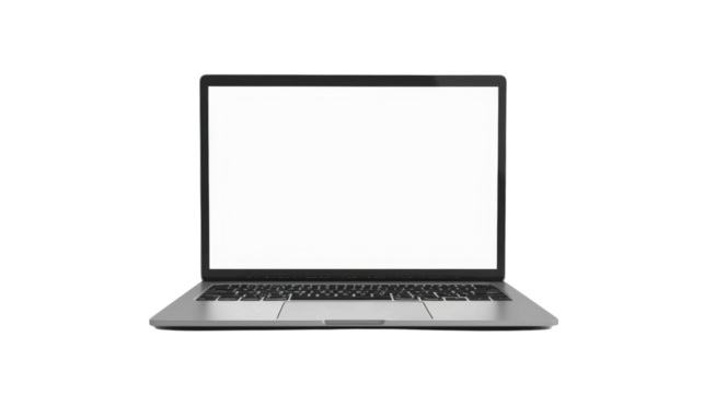 Laptop on white background