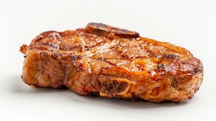 Cooked grilled beefsteak isolated on white wallpaper background
