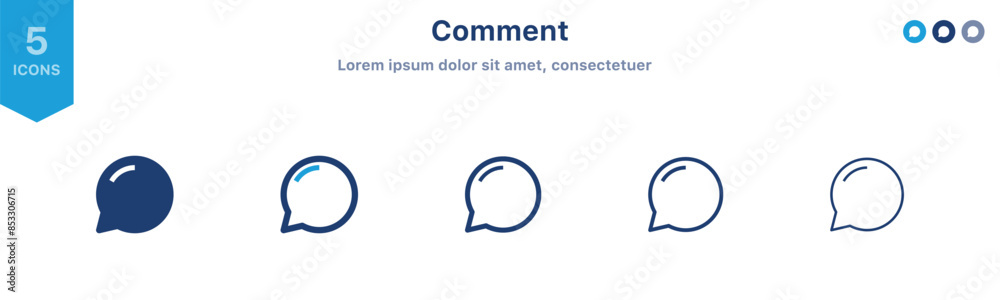 Aufkleber Comment icon set. comment speech bubble icon symbol ; social media comment vector icon ; Chat Message Bubbles icons