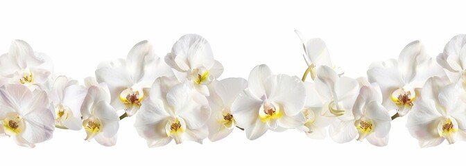 Obraz premium Flowers orchid branch floral isolated on white wallpaper background