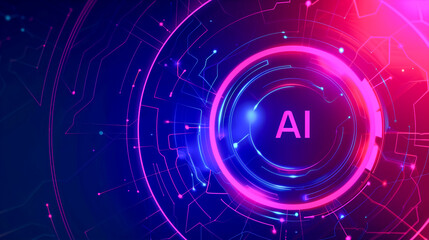 Fototapeta premium AI in a futuristic digital landscape