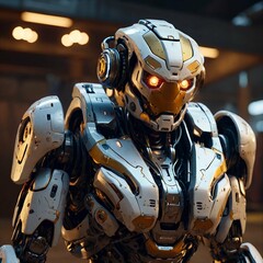 Fototapeta premium photo illustration of a humanoid in the future artificial intelligence generative