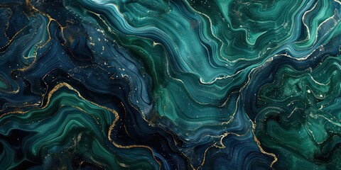 Obraz premium A close-up green and navy palette marquetry texture wallpaper, abstract