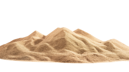 Desert sand pile, dune isolated on transparent white background, clipping path