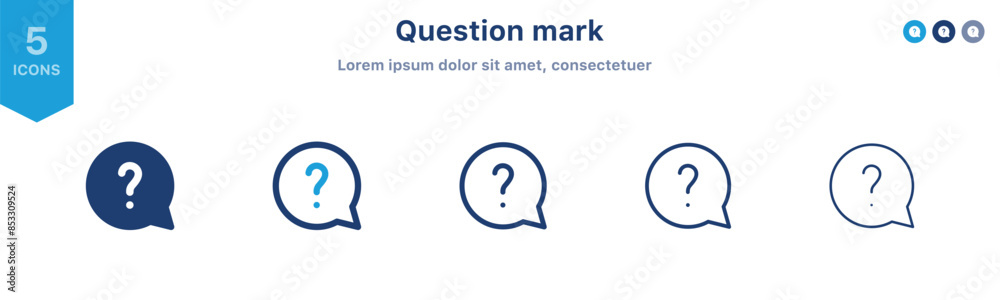 Poster Question mark icon speech bubble symbol ; Ask a question flat vector icons. Help sign ; Customer support, service chat ; faq icons. Message box with question mark icon symbol