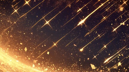 Fototapeta premium Sparkling Meteor Trail Frame Background