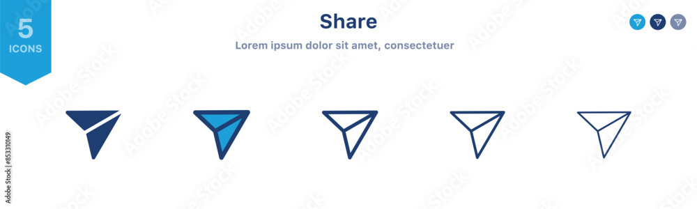 Poster Share icon set. send message icon ; share arrow icon symbol ; social media share vector icon ; reply send forward icons ; direct message sent icon button