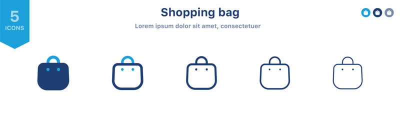 Fototapeta premium Shopping bag icon set. Online shop bag symbol icon - Shopping bags icons, packages symbol ; E-Commerce logo sign