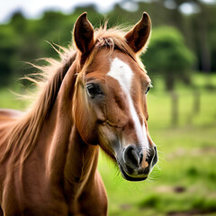 Obraz premium Grass Horse Mammal Animal Head