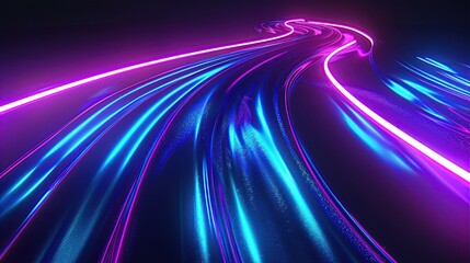 Holographic Neon Highway: Abstract 3D Wave Background