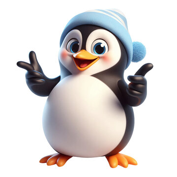 recommend clip art: Cute king penguin black & white adorable polar cartoon artwork