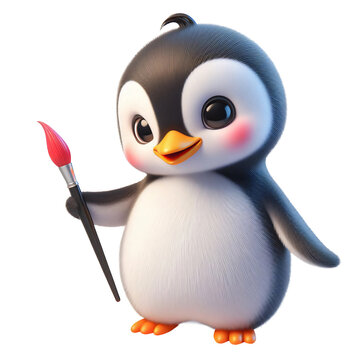 recommend clip art: Cute king penguin black & white adorable polar cartoon artwork