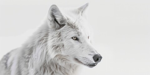 Obraz premium White wolf head on white background
