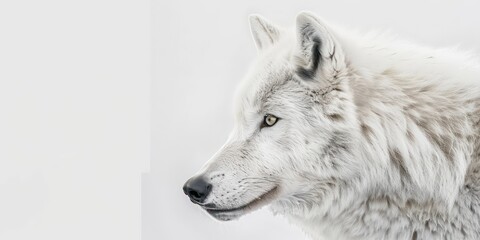 Obraz premium White wolf head on white background