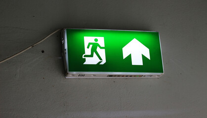 Fire exit sign on the building