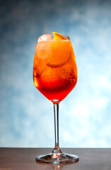 Glass of aperol spritz cocktail