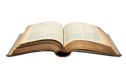 Open book on white background