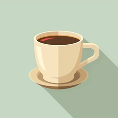 Fototapeta premium Minimalist cup icon, sharp edges, flat design, neutral colors, perfect for food and beverage apps