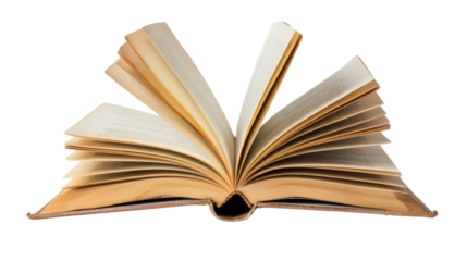 Open book on white background