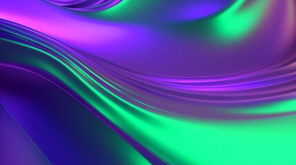 Vibrant Abstract Digital Art with Neon Gradient Waves and Fluid Texture