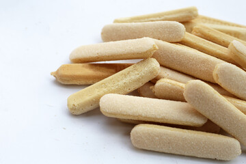 Sponge finger cookies, Italian savoiardi biscuit snack