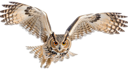 Fototapeta premium Owl in flight on white background
