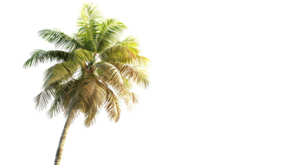 Palm coconut tree , summer concept on white background 