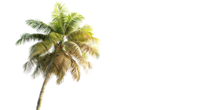 Palm coconut tree , summer concept on white background 