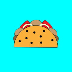 Taco food illustration design vector